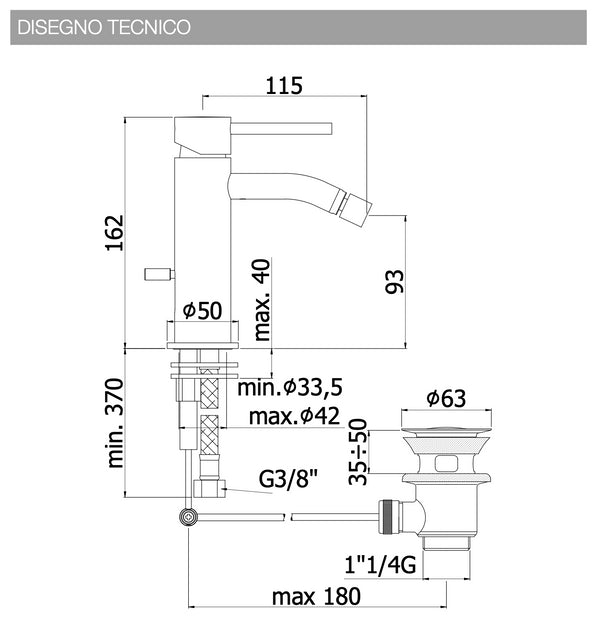 Set miscelatori lavabo e bidet monocomando cromo Light Paffoni