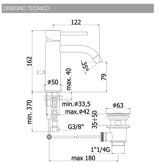 Set miscelatori lavabo e bidet monocomando cromo Light Paffoni