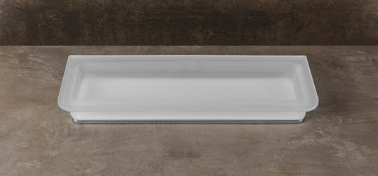 Colombo Lulu B6242 Porta Spugna da Appoggio in Vetro Acidato Naturale cromo