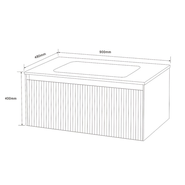 Mobile bagno 90x48 Madrid cannettato un cassetto quercia con lavabo