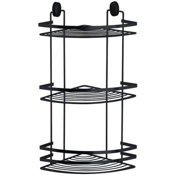 Griglia angolare vasca doccia 3 ripiani in acciaio nero Cover Black
