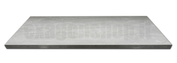 Mensola per lavabo d'appoggio 120x46 senza foro senza staffe effetto legno grigio