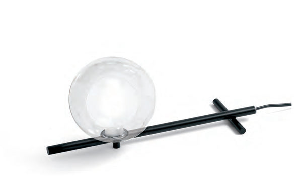 Miloox Mikado Lampada Da Tavolo in Vetro Trasparente e montatura nero soft touch