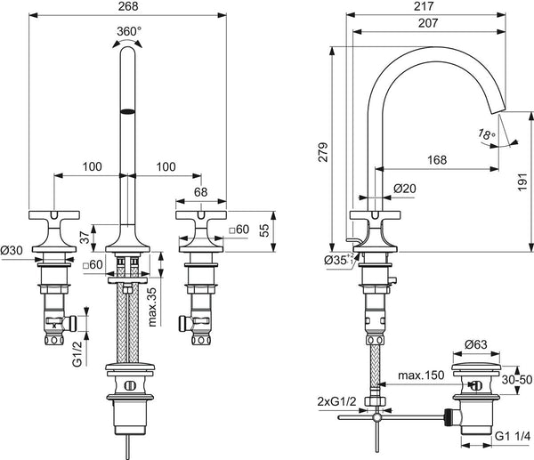 Ideal Standard Joy Neo Miscelatore lavabo con asta saltarello e piletta metallica cromo BD143AA