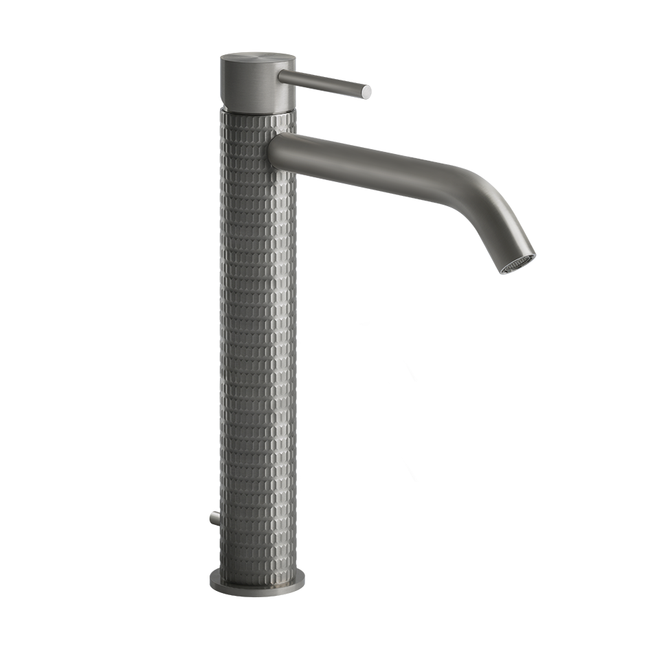Gessi Meccanica Miscelatore lavabo alto bocca lunga con scarico steel brushed 54203