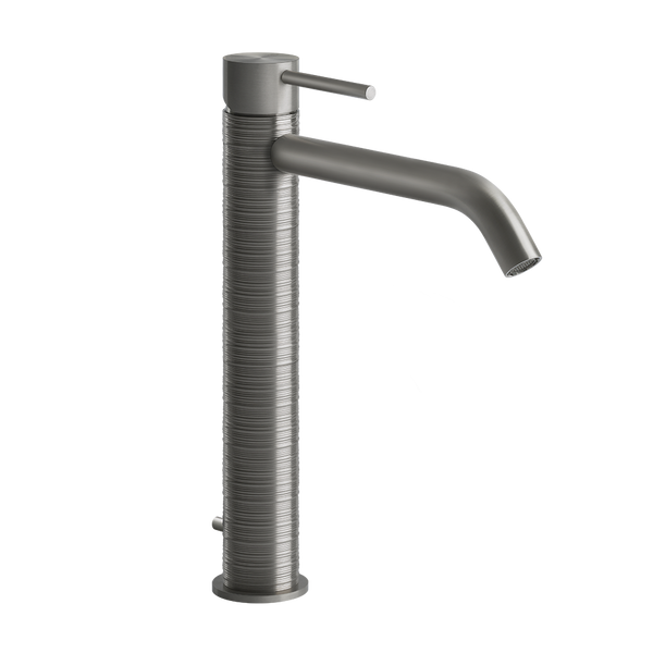 Gessi Trame Miscelatore lavabo alto bocca lunga con scarico steel brushed 54303