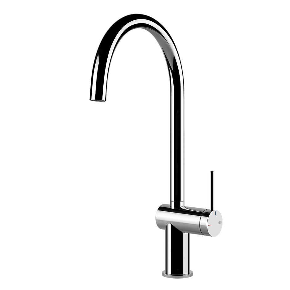 Miscelatore lavello monocomando con canna girevole foro cromo inedito 60411 gessi