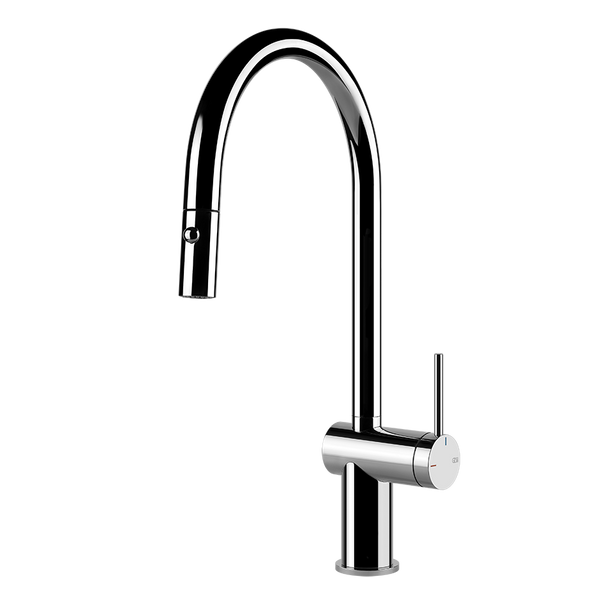 Miscelatore lavello monocomando con canna girevole e doccetta estraibile doppio getto cromo inedito 60413 gessi