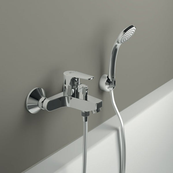 Ideal Standard Cerafine Miscelatore monocomando esterno con supporto doccetta e flessibile 150 cm Cromo BC693AA