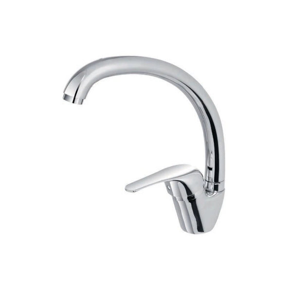 Miscelatore monocomando lavello canna alta ad ombrello leva orizzontale cromo Feridras