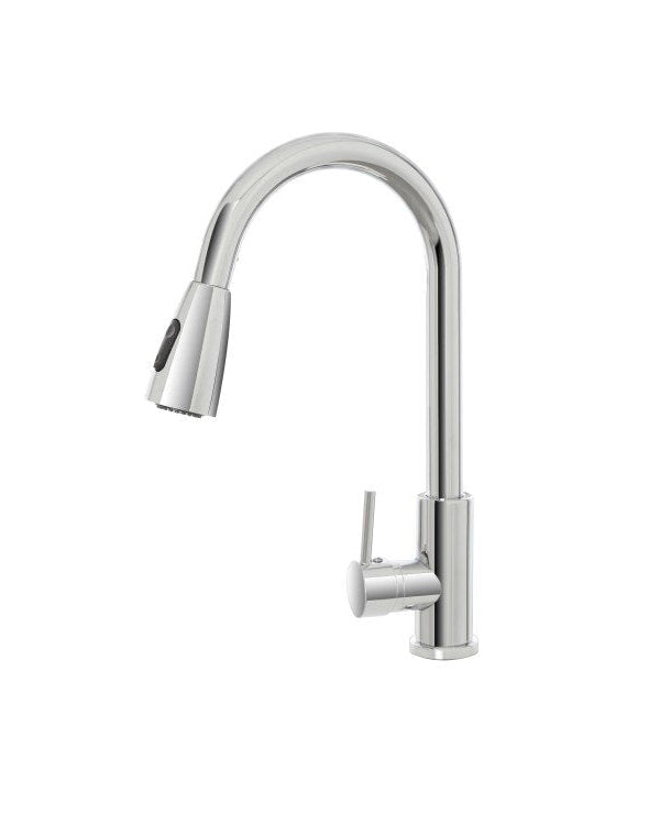 Miscelatore lavello doccetta 2 jet estraibile cromo Kitchen Cromo Lucido, dettaglio della doccetta estraibile - Exagonshop