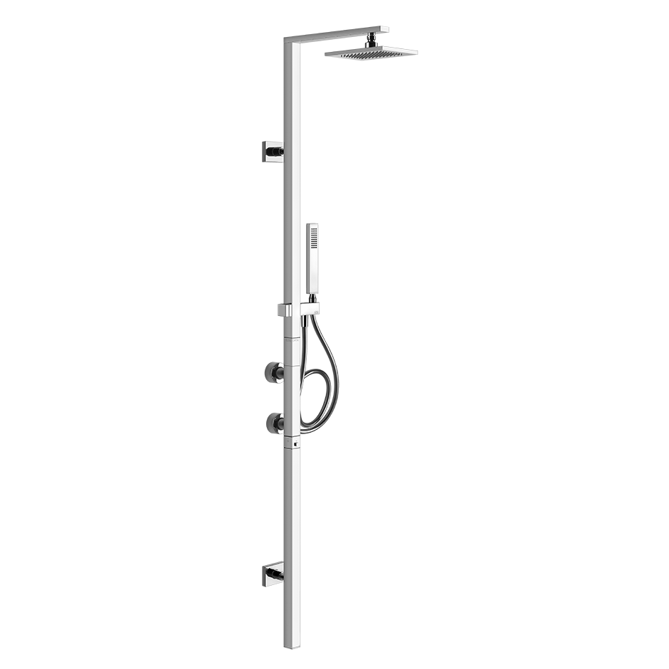 Colonna doccia con miscelatore termostatico soffione doccetta deviatore automatico cromo Rettangolo 23405 Gessi