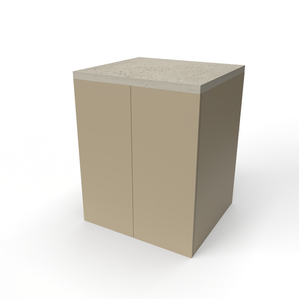 Mobile 71x65 due ante tortora opaco con top pietra