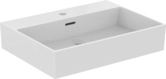 Mobile sospeso 60x37 bianco opaco con lavabo lucido miscelatore cromo e specchio con luce Ideal Standard