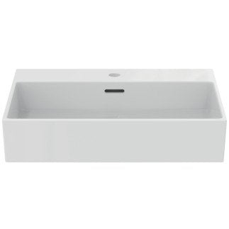 Mobile sospeso 60x37 bianco opaco con lavabo lucido miscelatore cromo e specchio con luce Ideal Standard