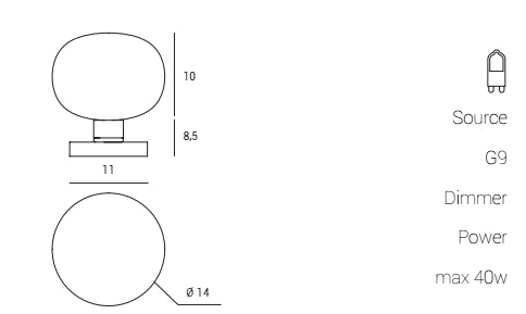 Miloox Mose Lampada da tavolo nero e ottone rame bronzo