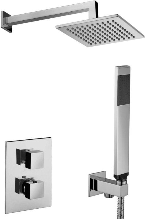 Paffoni Level Kit Doccia con soffione e miscelatore termostatico 2 uscite con deviatore cromo