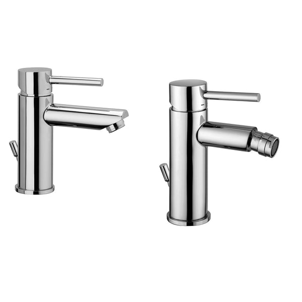 Paffoni stick coppia miscelatori lavabo e bidet con scarico automatico cromo