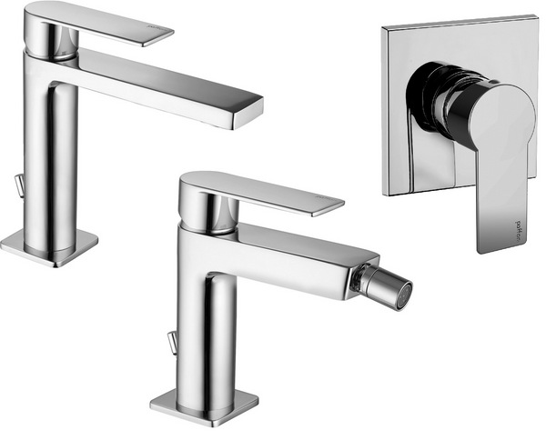 Paffoni tango set miscelatori lavabo bidet e doccia incasso cromo