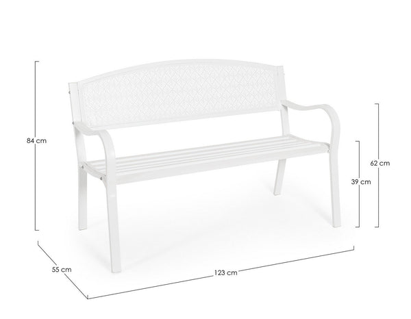 Andrea Bizzotto Lizette Panca giardino in acciaio bianco opaco 0802974