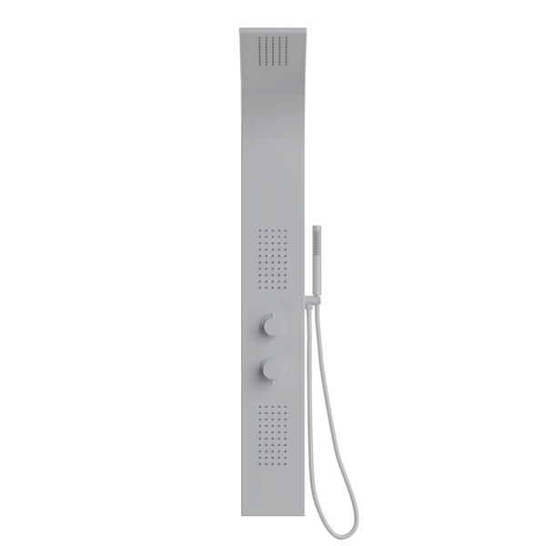 Pannello doccia idromassaggio Ibiza in alluminio bianco tondo