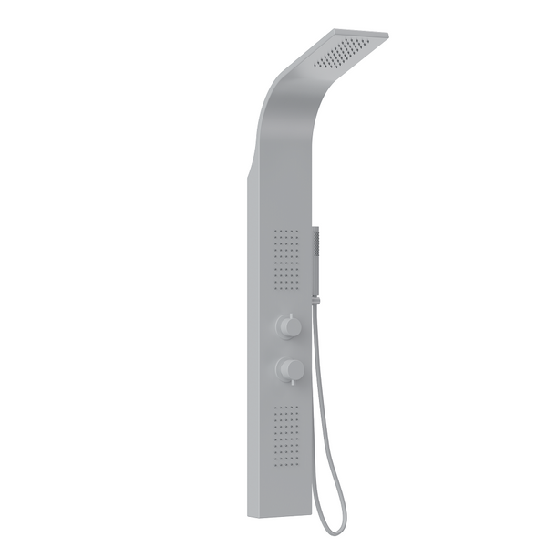 Pannello doccia idromassaggio Ibiza in alluminio bianco tondo