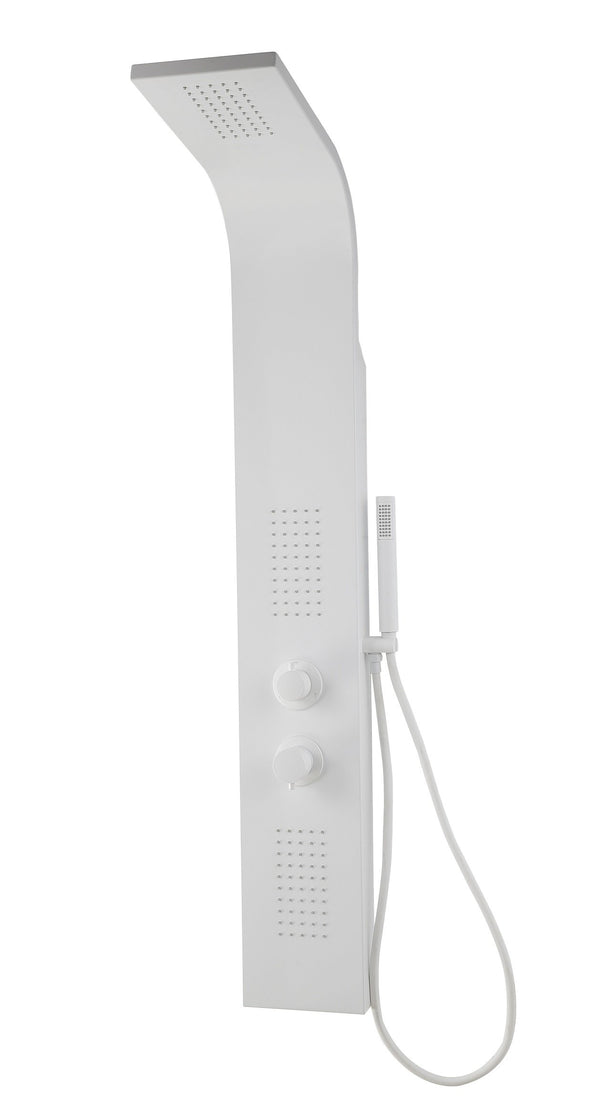 Pannello doccia idromassaggio Ibiza in alluminio bianco tondo