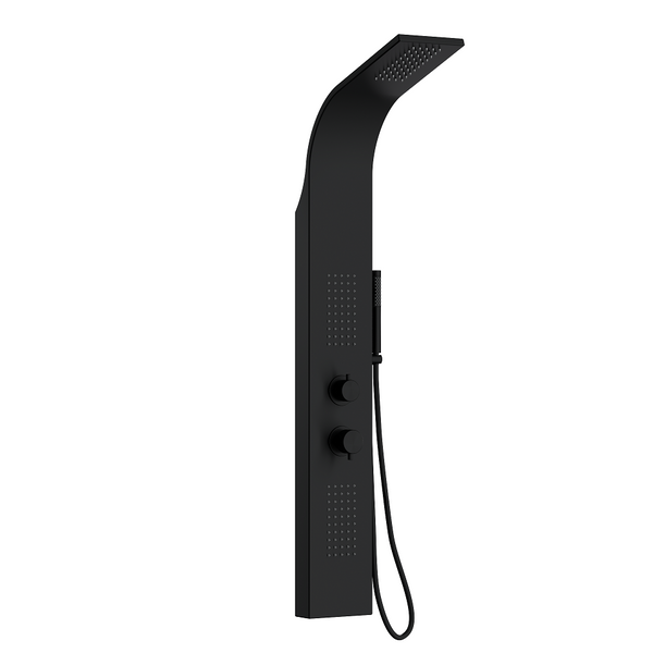 Pannello doccia idromassaggio Ibiza in alluminio nero tondo