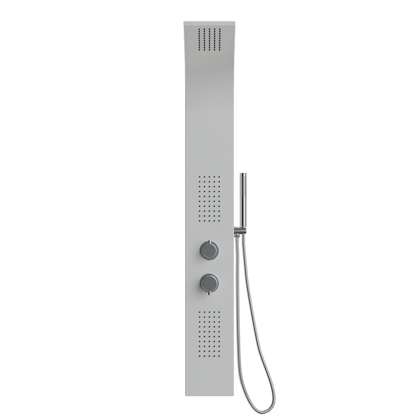 Pannello doccia idromassaggio Ibiza in alluminio silver tondo