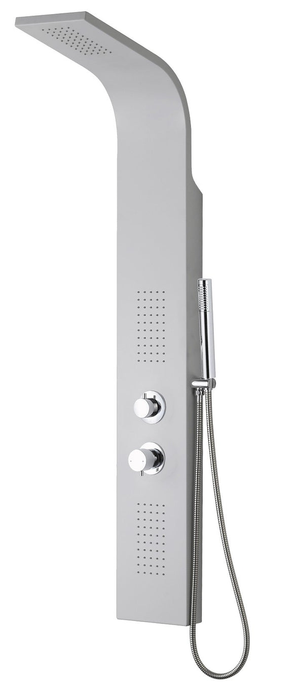 Pannello doccia idromassaggio Ibiza in alluminio silver tondo