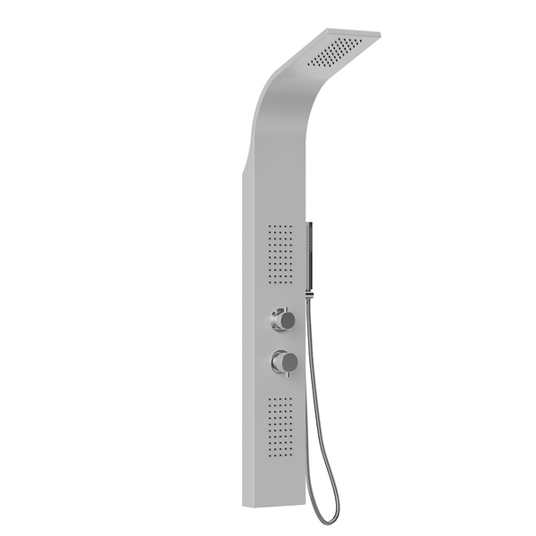 Pannello doccia idromassaggio Ibiza in alluminio silver tondo