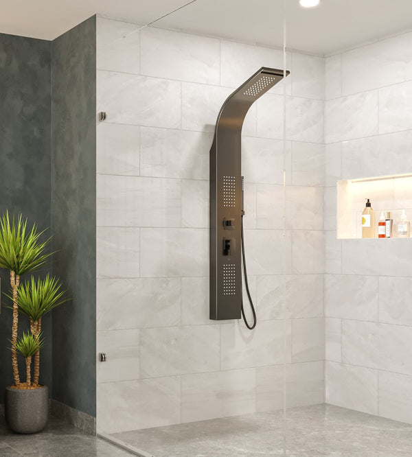 Pannello doccia idromassaggio Ibiza in pvc tondo nero