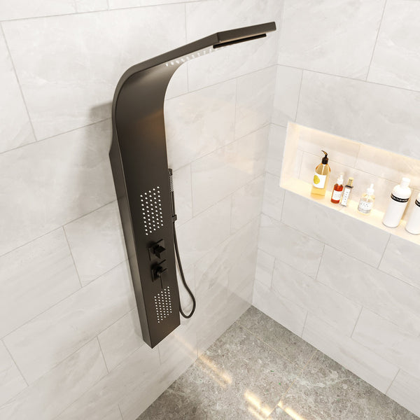 Pannello doccia idromassaggio Ibiza in pvc tondo nero