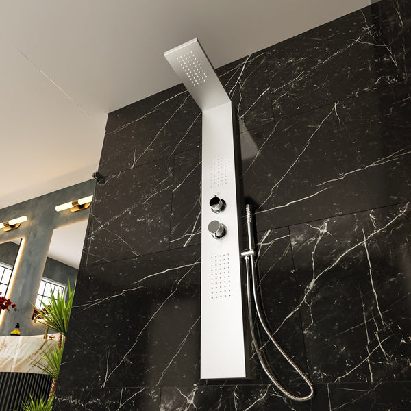 Pannello doccia idromassaggio Ibiza quadro termostatico in acciaio a specchio