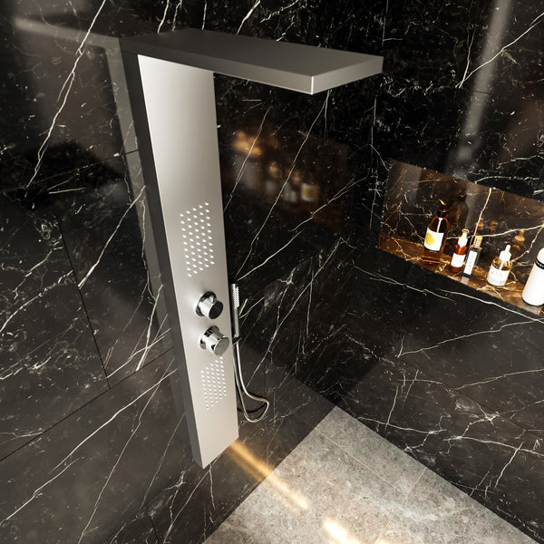 Pannello doccia idromassaggio Ibiza quadro termostatico in acciaio a specchio