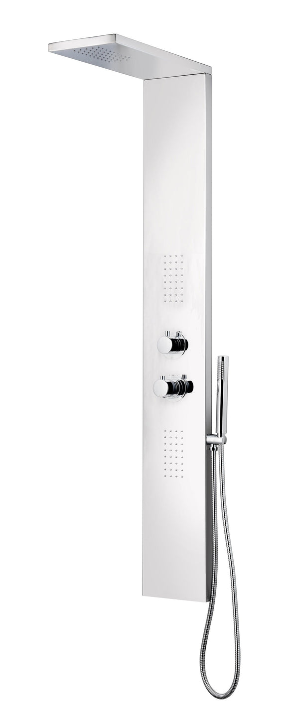 Pannello doccia idromassaggio Ibiza quadro termostatico in acciaio a specchio