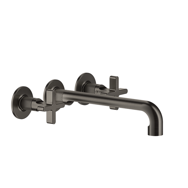 Gessi Inciso Parte esterna gruppo lavabo a parete 3 fori senza parte incasso nero opaco inciso 58192