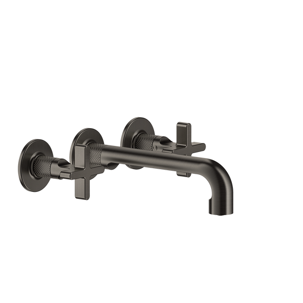 Gessi Inciso Parte esterna gruppo lavabo a parete 3 fori nero opaco 58190