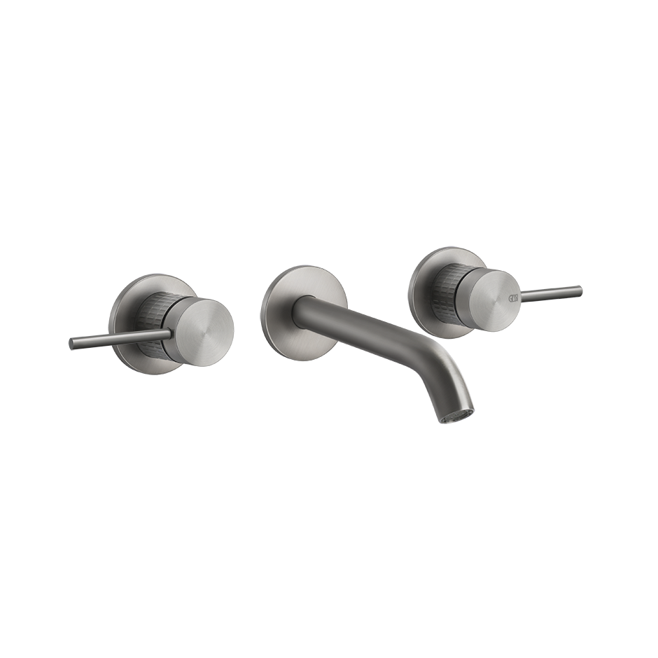 Gessi 54292 Parte esterna gruppo lavabo a parete 3 fori parte incasso non inclusa steel brushed