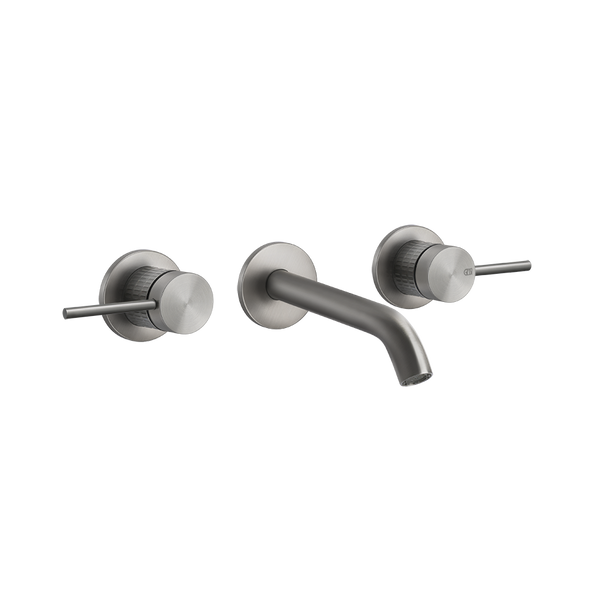 Gessi 54292 Parte esterna gruppo lavabo a parete 3 fori parte incasso non inclusa steel brushed