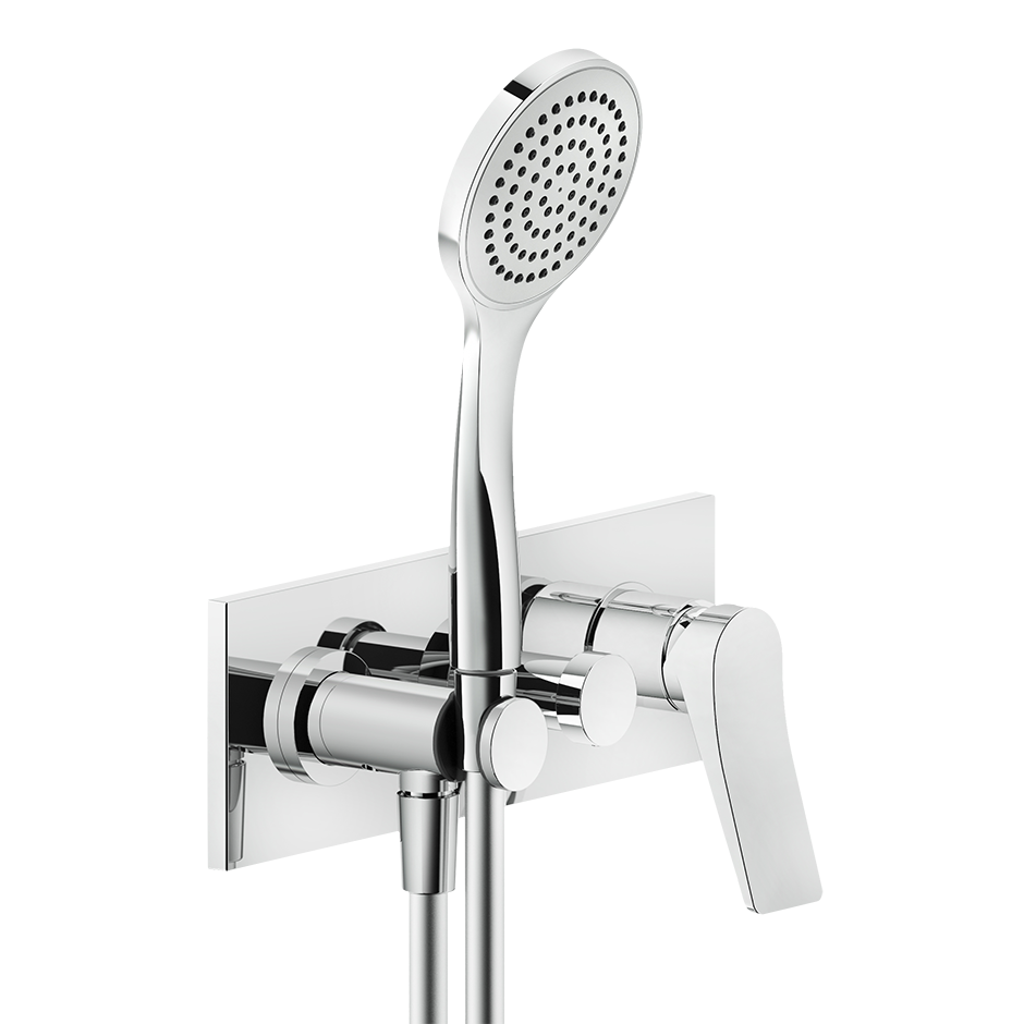 Parte esterna miscelatore doccia a parete 2 vie con deviatore doccetta e parte incasso non inclusa cromo Rilievo 59140 Gessi