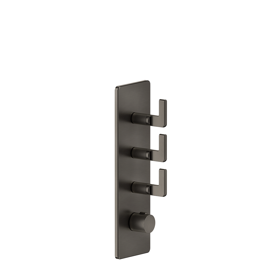 Parte esterna miscelatore doccia termostatico alta portata a parete parte incasso non inclusa nero opaco inciso 58206 Gessi