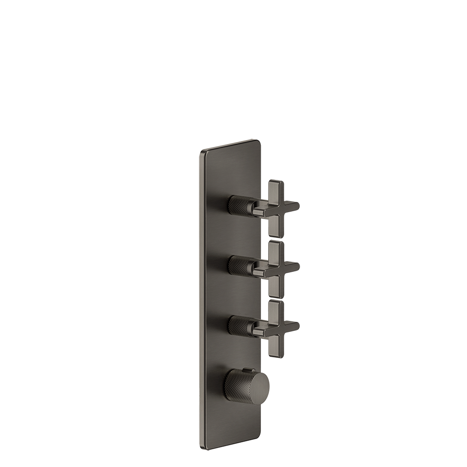 Parte esterna miscelatore termostatico alta portata a parete parte incasso non inclusa black xl inciso 58226 gessi