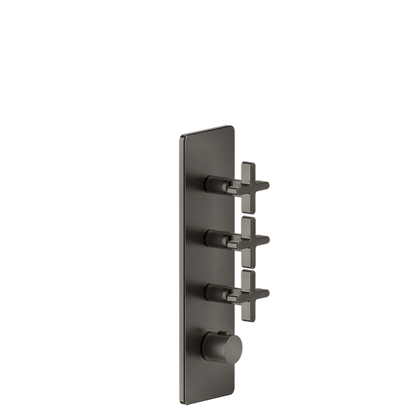 Parte esterna miscelatore termostatico alta portata a parete parte incasso non inclusa black xl inciso 58226 gessi