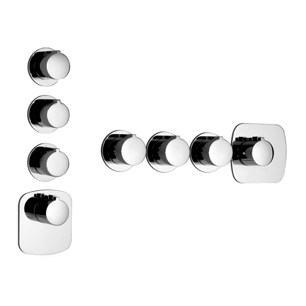 Parte esterna miscelatore termostatico alta portata a parete parte incasso non inclusa cromo 43236 gessi