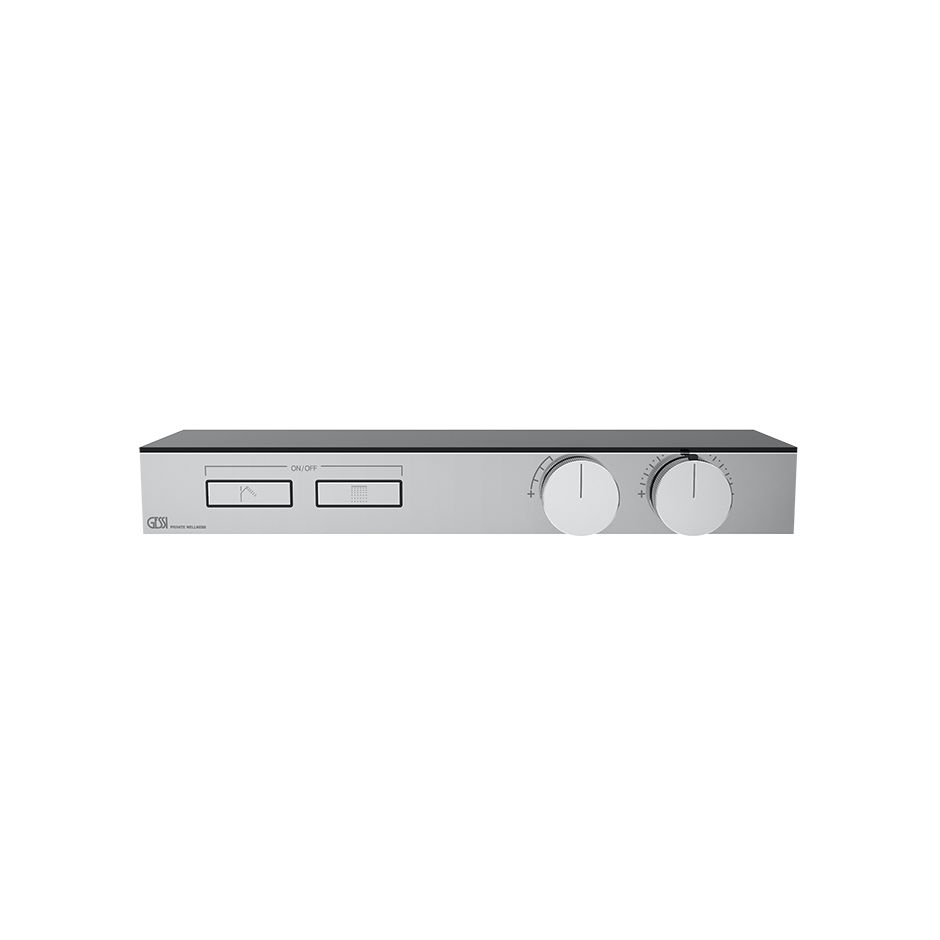 Parti esterne miscelatore termostatico 2 funzioni a mensola in vetro nero opaco Finox 149 hi fi 63022 Gessi