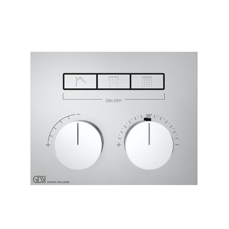 Parti esterne per miscelatore doccia termostatico a tre funzioni separate parte incasso non inclusa finox hi fi 63006 gessi