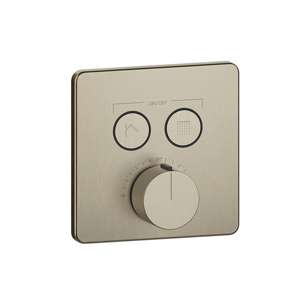 Parti esterne per miscelatore termostatico a due funzioni simultanee Brass Brushed PVD Hi Fi 38718 Gessi