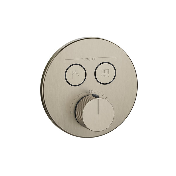 Parti esterne per miscelatore termostatico a due funzioni simultanee brushed brass Hi fi 38713 Gessi