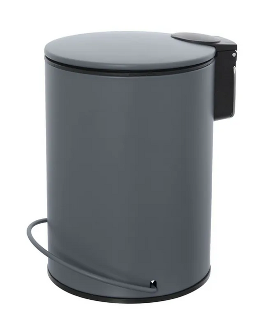 Pattumiera 3 L soft close in acciaio grigio Color, dettaglio ravvicinato del materiale e dell'aggancio - Exagonshop